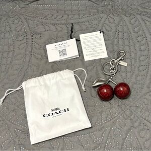 Coach Cherry Bag Charm - Red Apple/ Silver